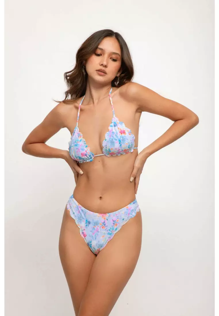 Sandy Scalloped Medium Bikini Bottoms / Bahama Mama