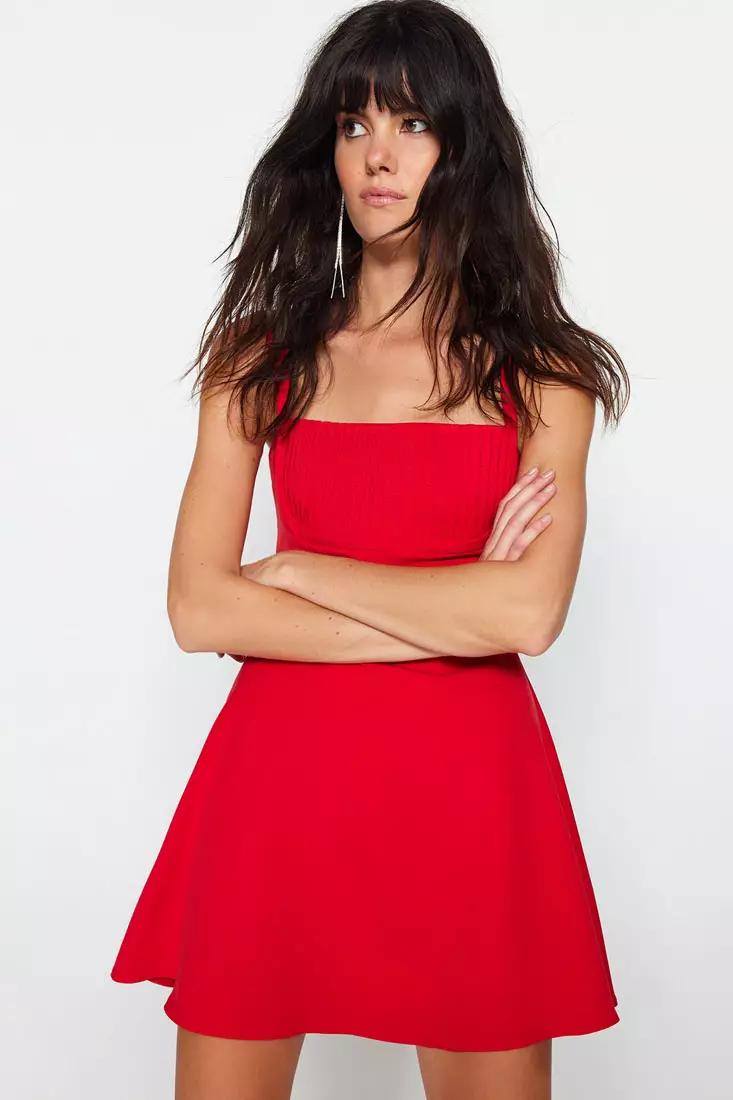 Square Neck Skater Dress