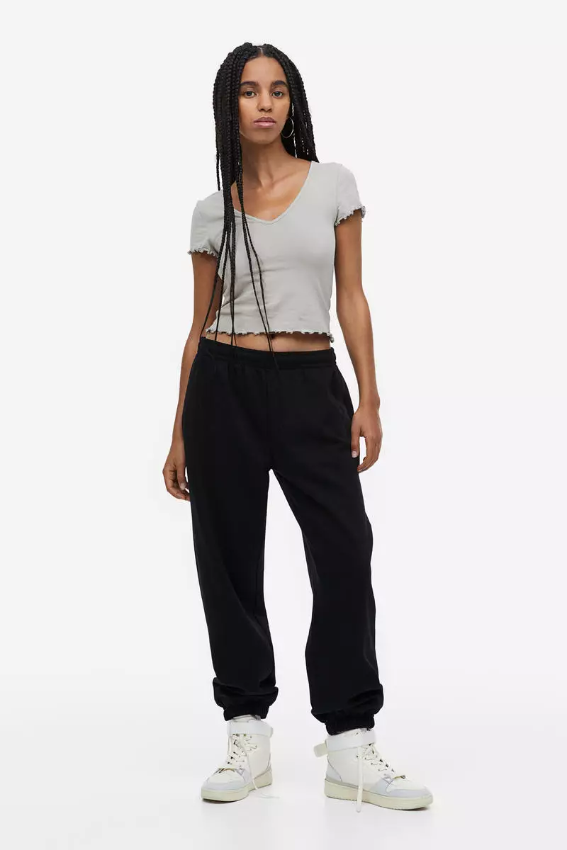 H&m black joggers womens shop