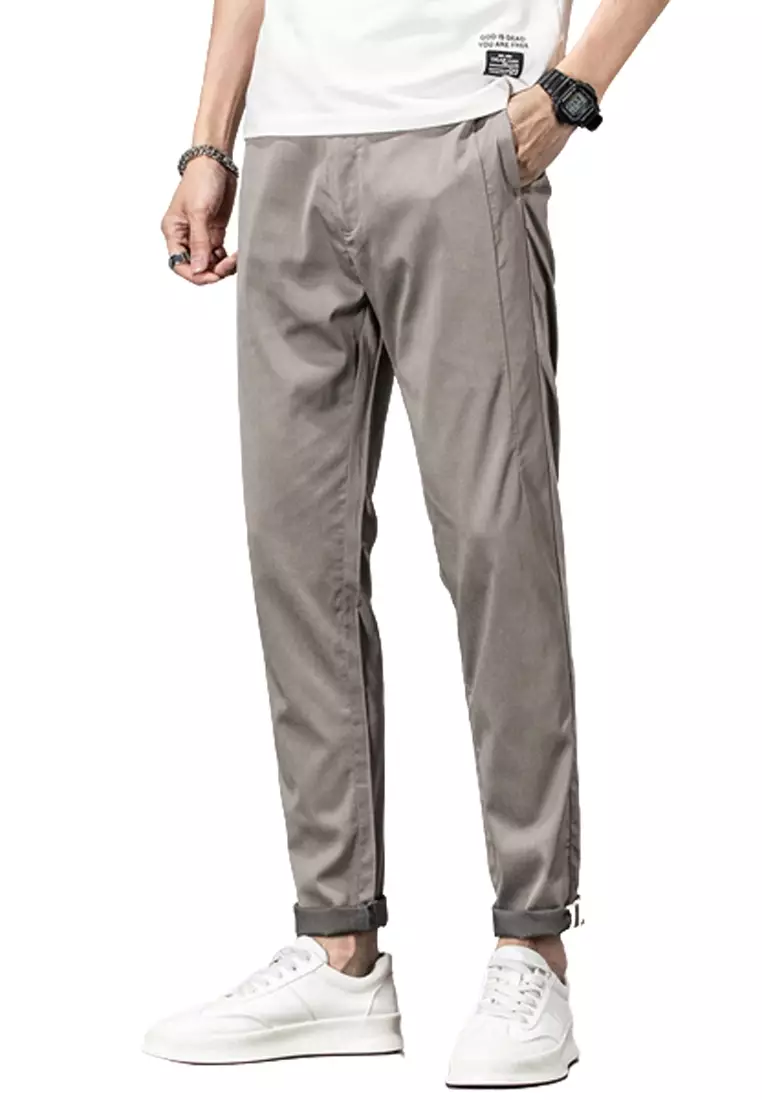 Mens grey sale casual pants