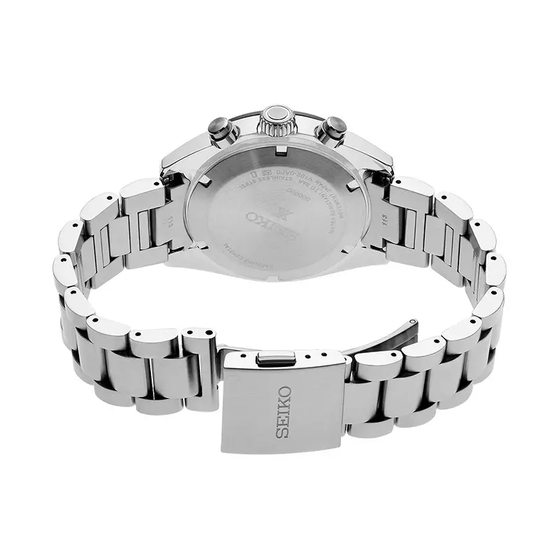 Jam Tangan Pria Seiko Prospex SSC813P1 Speedtimer SeiTona Panda Solar Chronograph White Dial Stainless Steel Strap