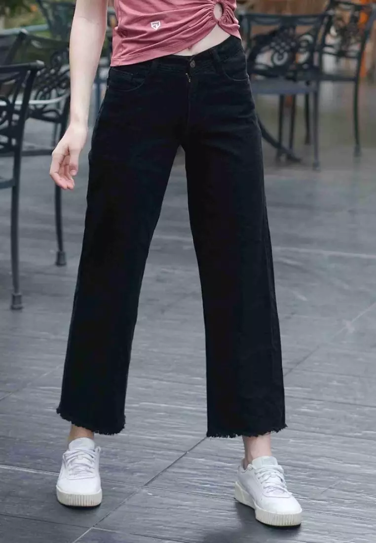 Fitwear - Larissa Highwaist Kulot Panjang Rumbe - Black