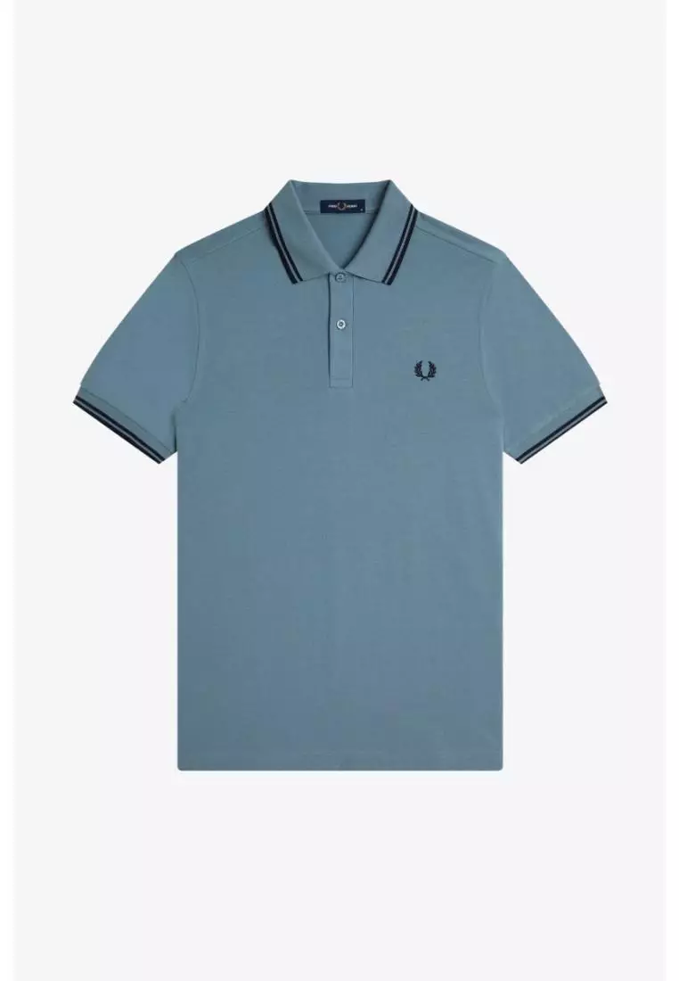 Fred Perry M3600 Twin Tipped Fred Perry Shirt (Stockport Blue / Navy / Navy)