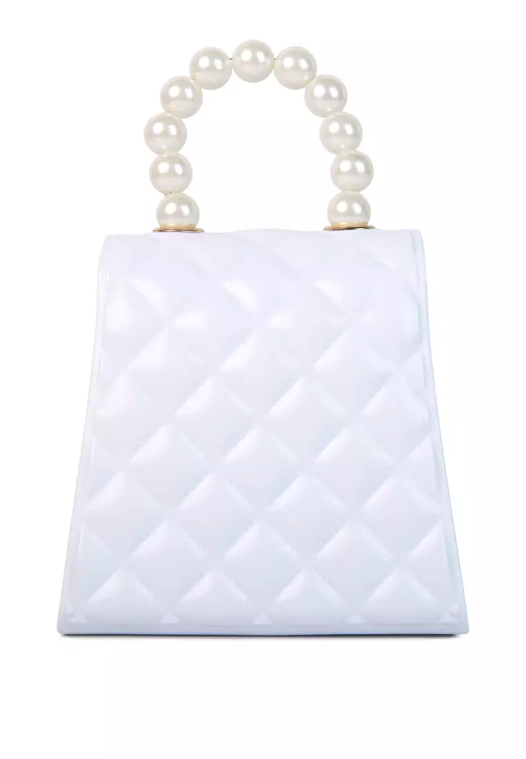 White sale quilted bag