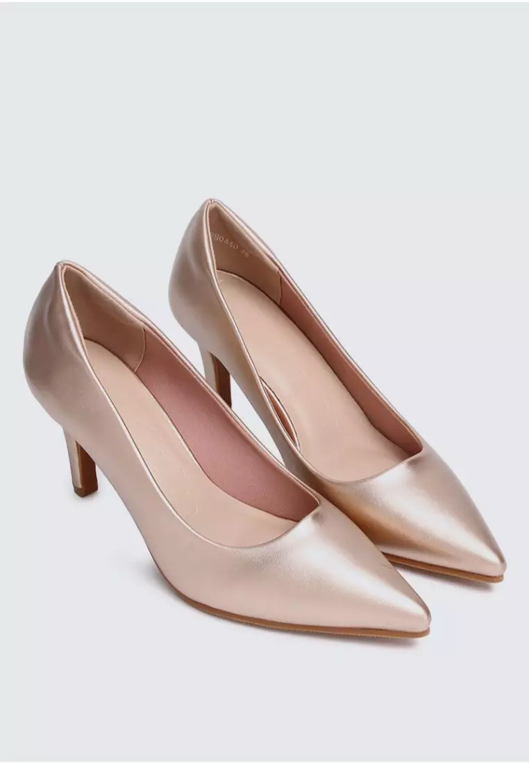 Ashley Comfy Pumps In Rose Gold