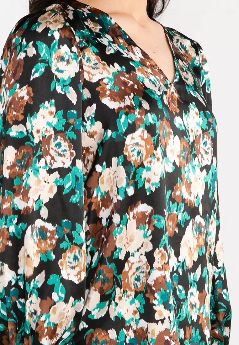 Buy Vero Moda Nura Long Sleeves V-Neck Top Online | ZALORA Malaysia