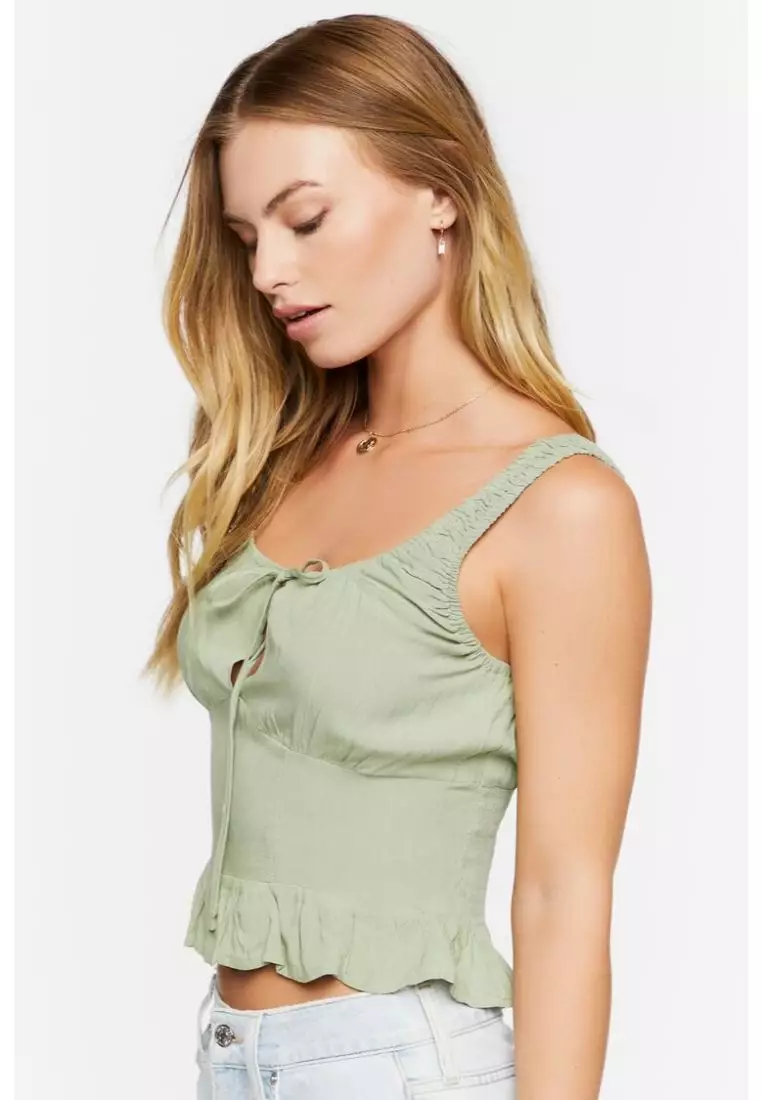 Buy FOREVER 21 Ruffle Hem Crop Top 2024 Online ZALORA Philippines