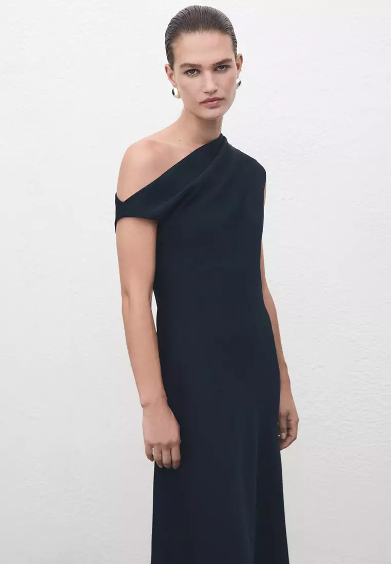 A-Line Dress With Asymmetrical Neckline