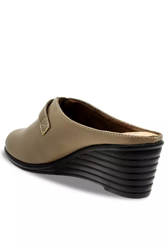 Faux Leather Wedge Pumps