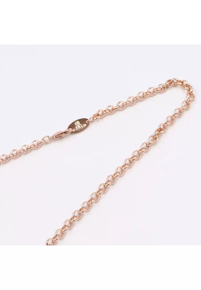 Pre-Loved Vivienne Westwood necklace brass Pink gold