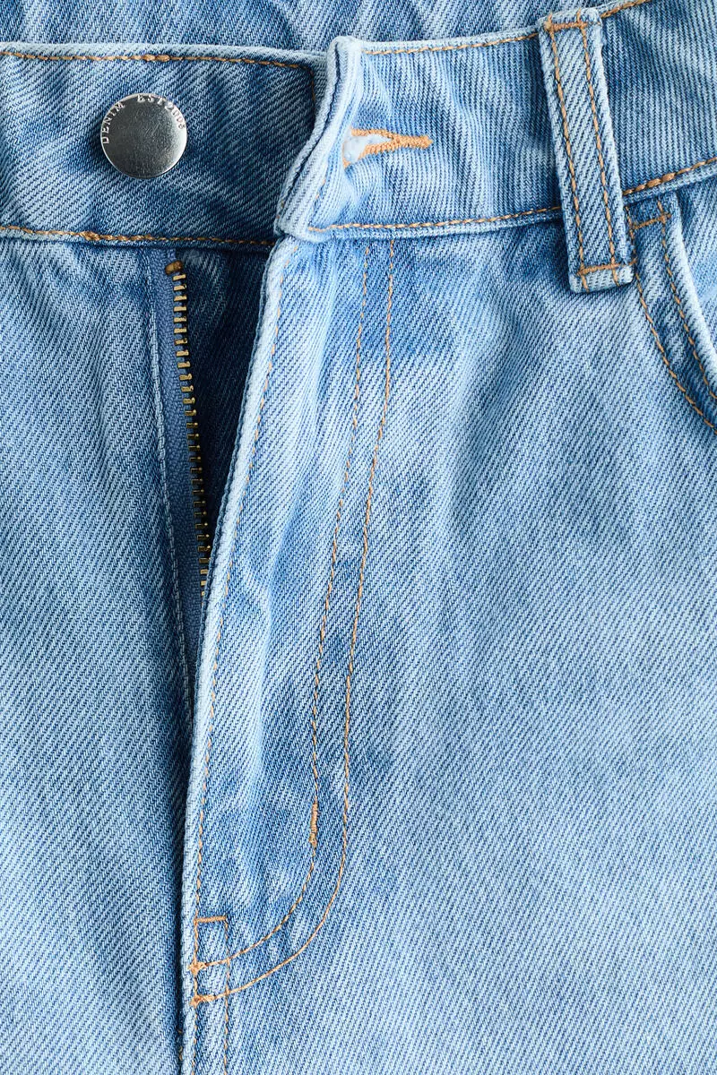 Straight High Waist Scarf-detail jeans