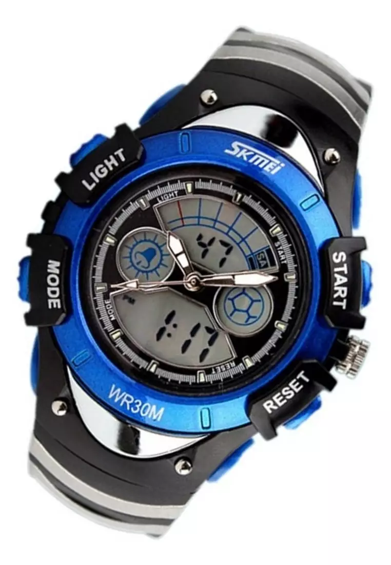 Jam Tangan Sporty Digital Analog Anak Waterproof Strap Tali Material PU AO98 ORIGINAL