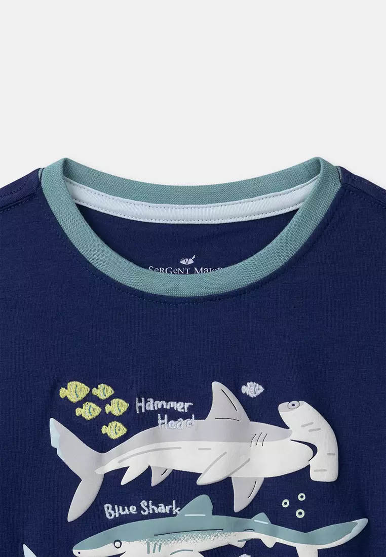 Blue Shark T-Shirt And Shorts Set