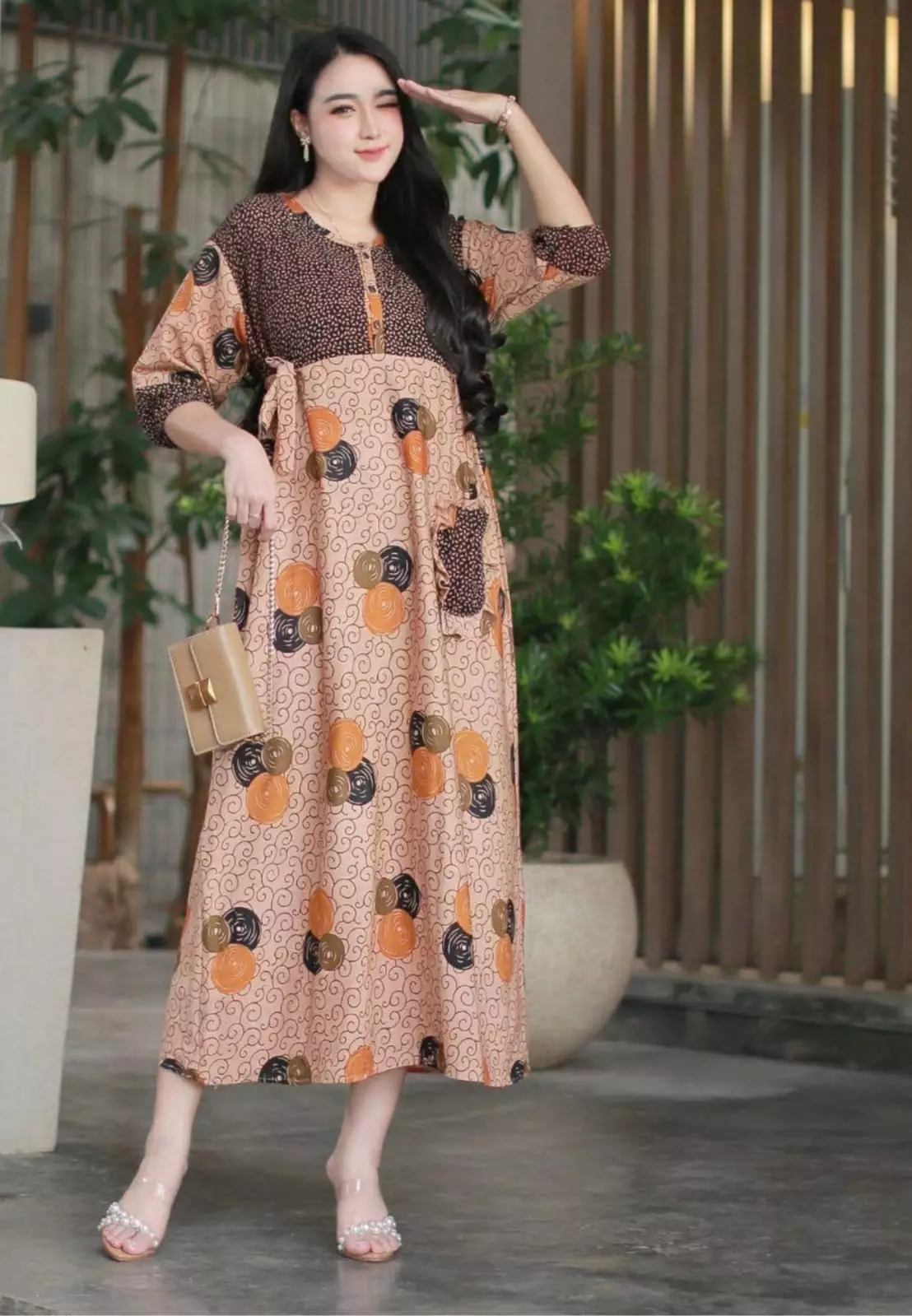 Dress Klok Bunga Kuning | Midi Dress | Dress Daily Premium MYA
