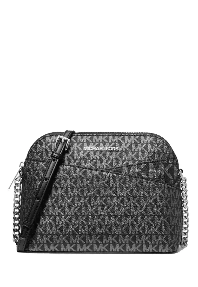 Michael Kors Jet Set Travel Medium Logo Dome Crossbody Bag