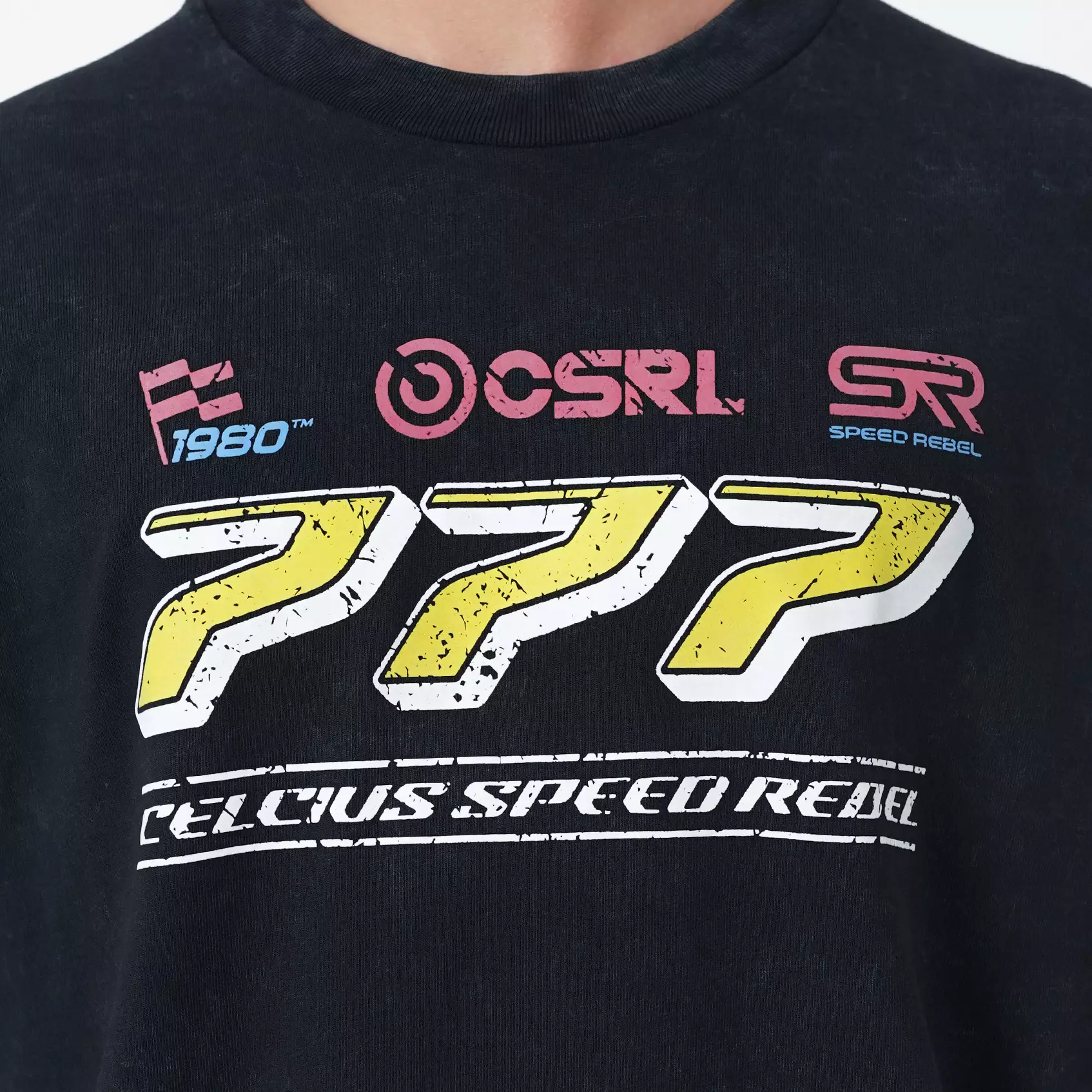 CELCIUS Speed Rebel Washed Paddock Longsleeve T-Shirt LIN001415C Hitam