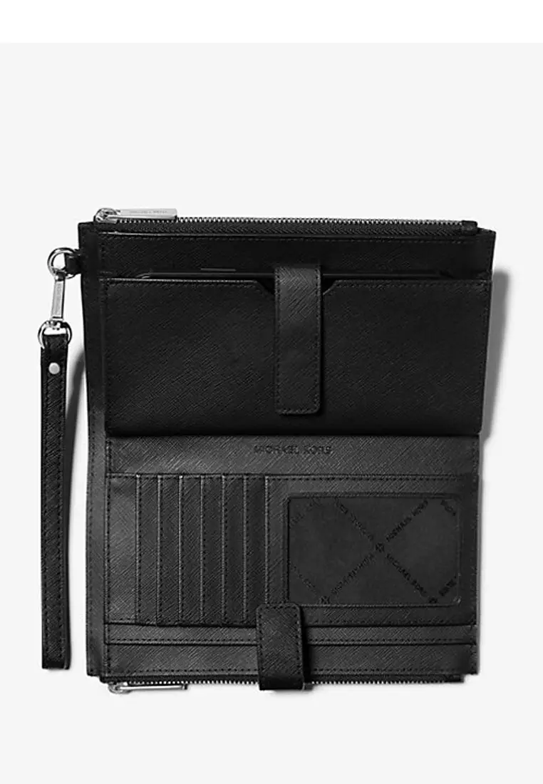 Jet Set Large Leather Smartphone Wristlet Wallet
