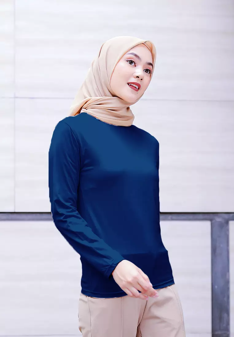 Cotton Bee - Manset Lengan Panjang Aneisha Inner Rayon - Galaxy Blue - XL 