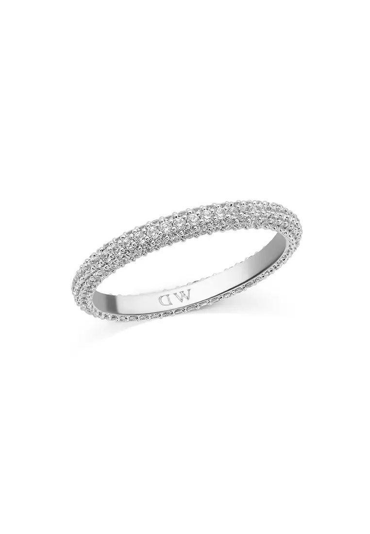Pavé Ring 2.9mm Silver Unisex Ring for women and men stainless steel crystal Ring DW Official Authentic Original