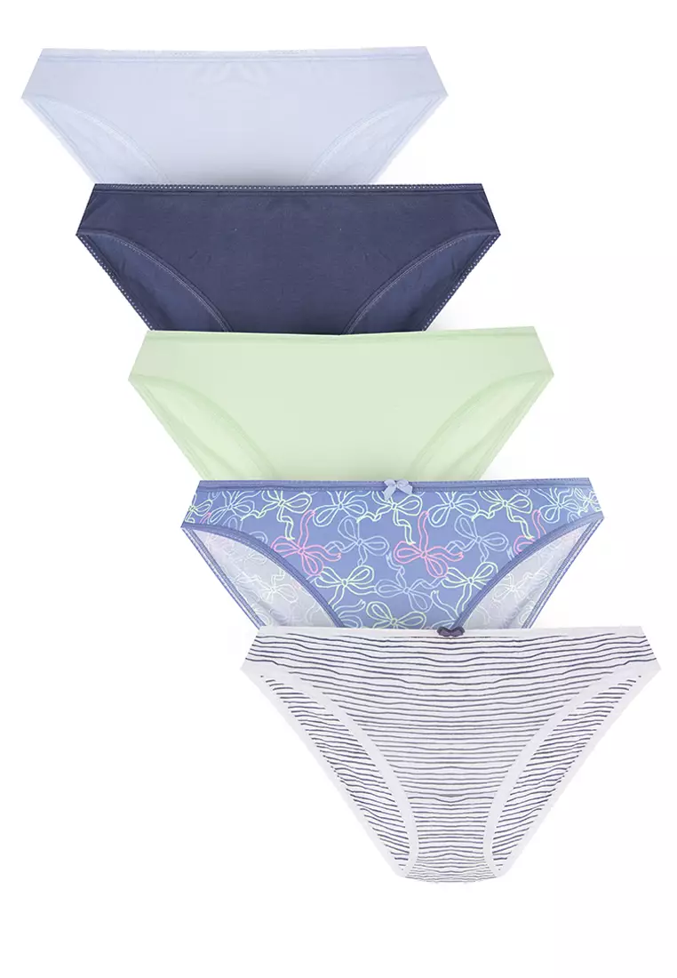 5pk Cotton Lycra Bikini Knickers