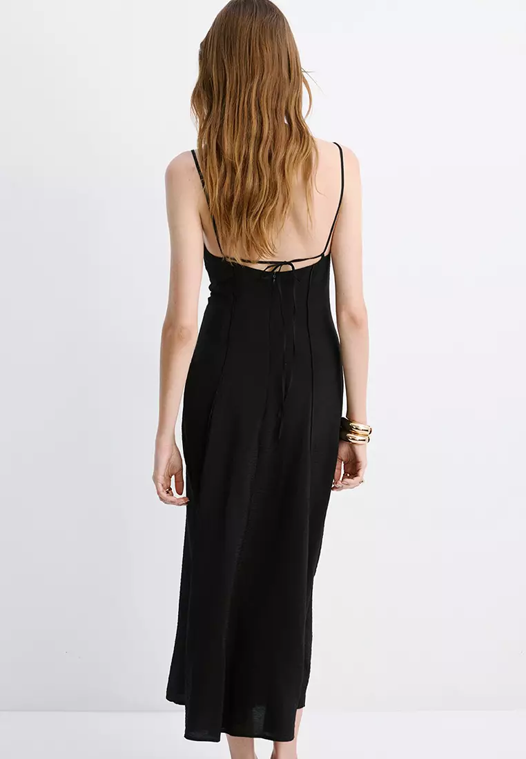 mango black dress MANGO PALACE 87034802-99 MANGO WOMEN DRESS FULL LENGTH main image 0