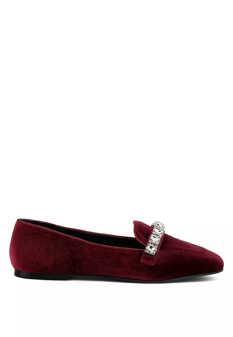 Maroon discount velvet loafers