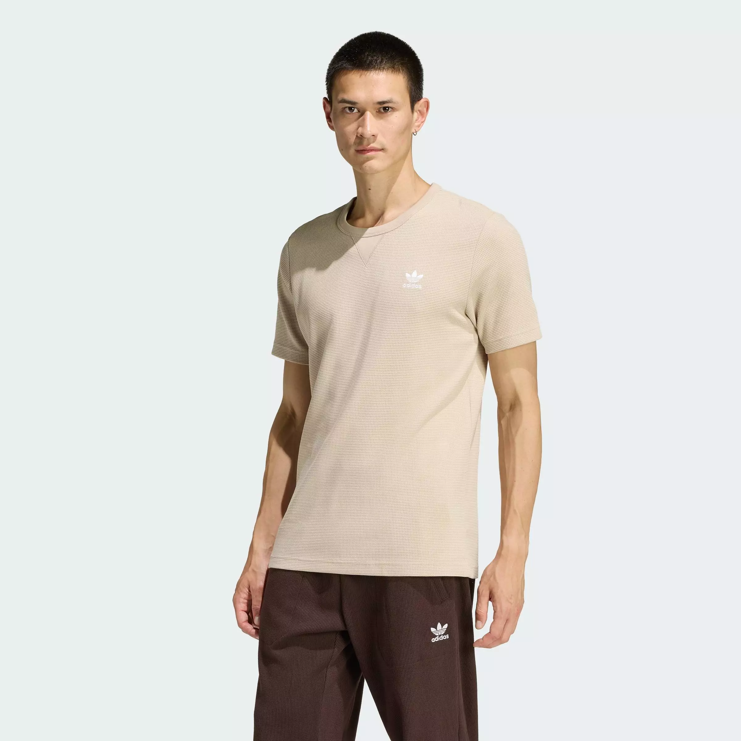 Lifestyle Trefoil Essentials Waffle Tee Men Beige KE1180