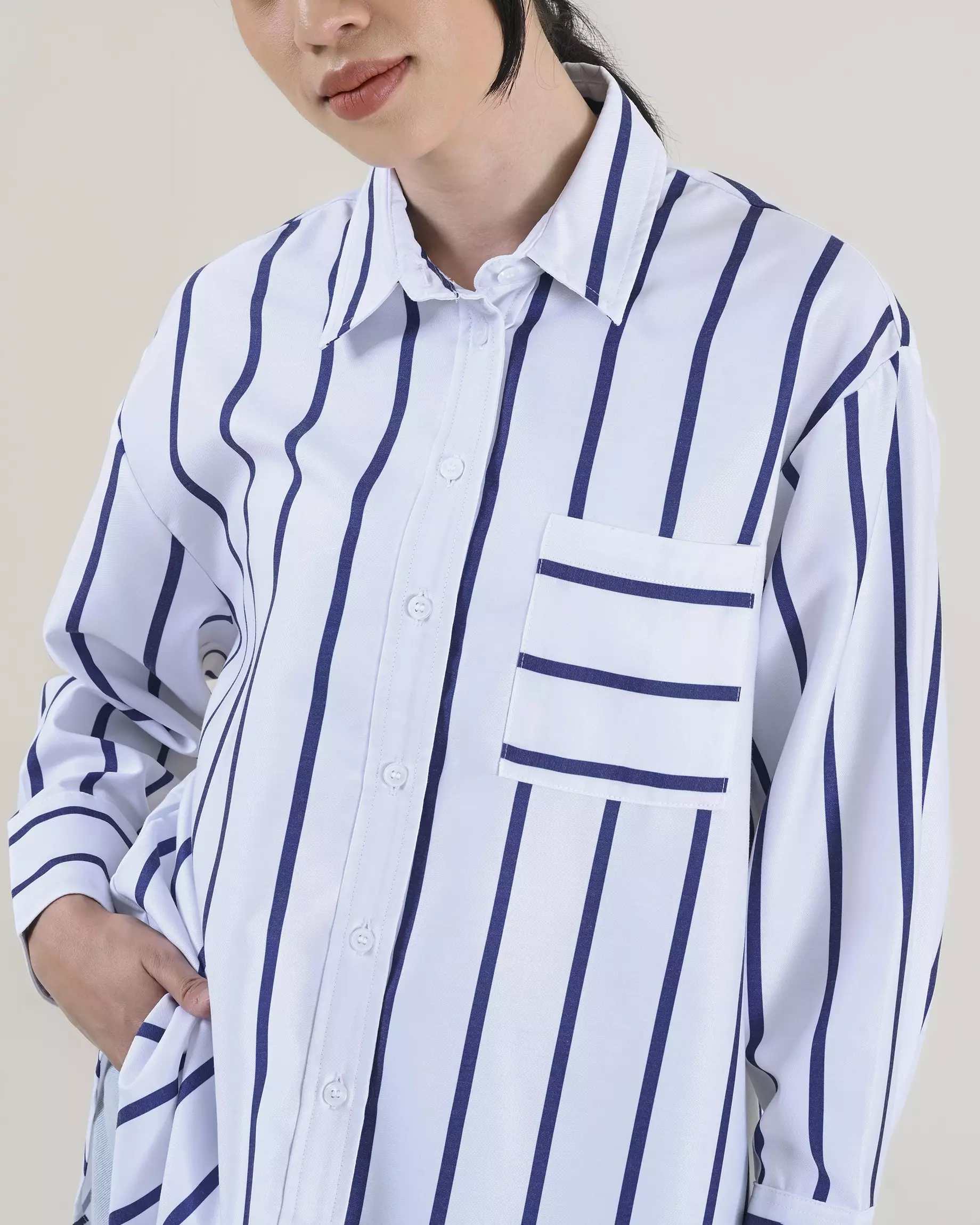 Geulis.id PIPER SHIRT - Stripescobalt