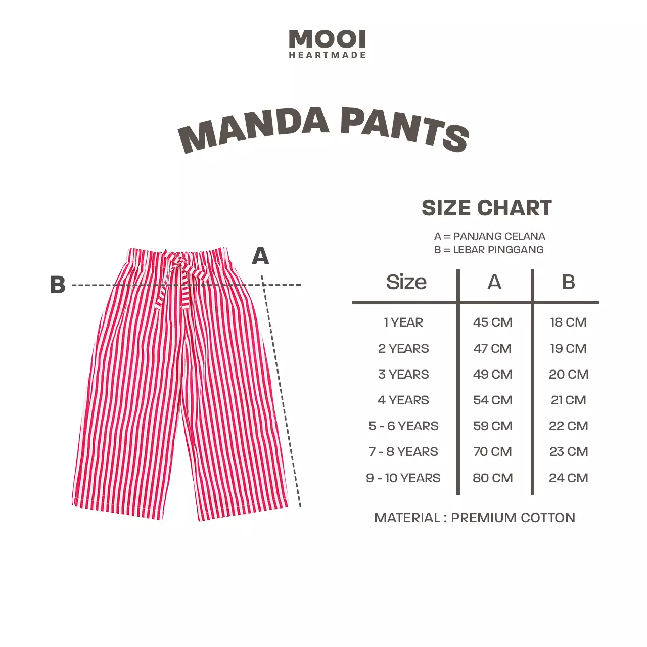 Mooi Celana Panjang Anak Perempuan Manda Striped Pants - Pink Tua