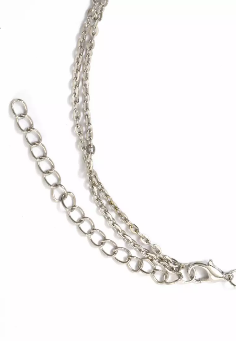 Kalung Wanita Bermotif K14 Design Elegant Premium Quality - Silver