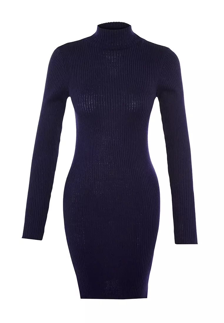 Mock Neck Knit Dress