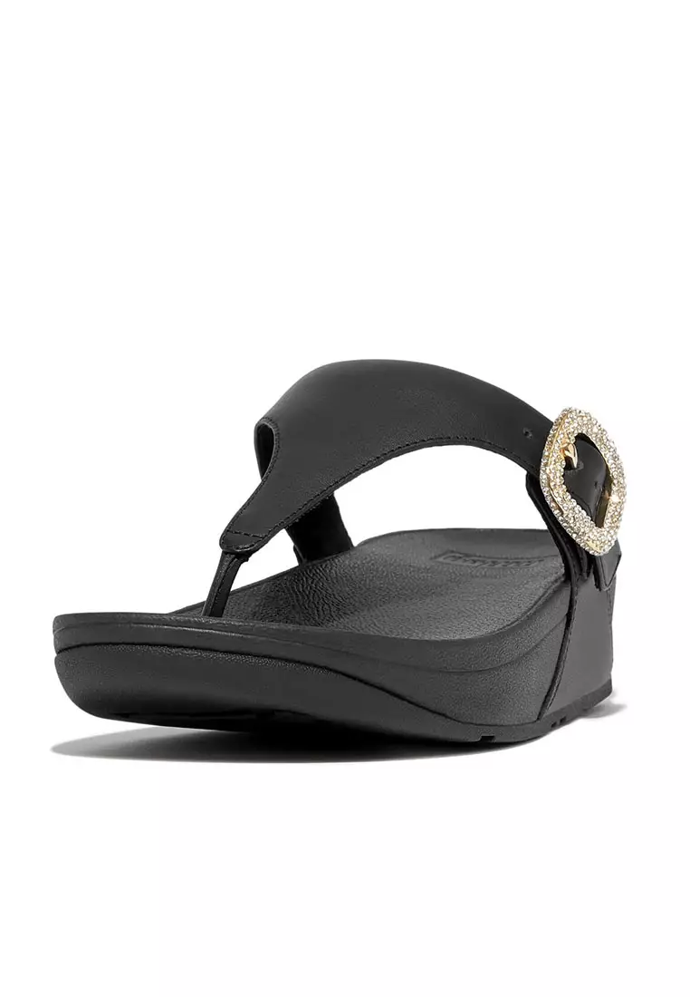 Buy FitFlop FitFlop LULU Crystal-Buckle Leather Toe-Post Sandals