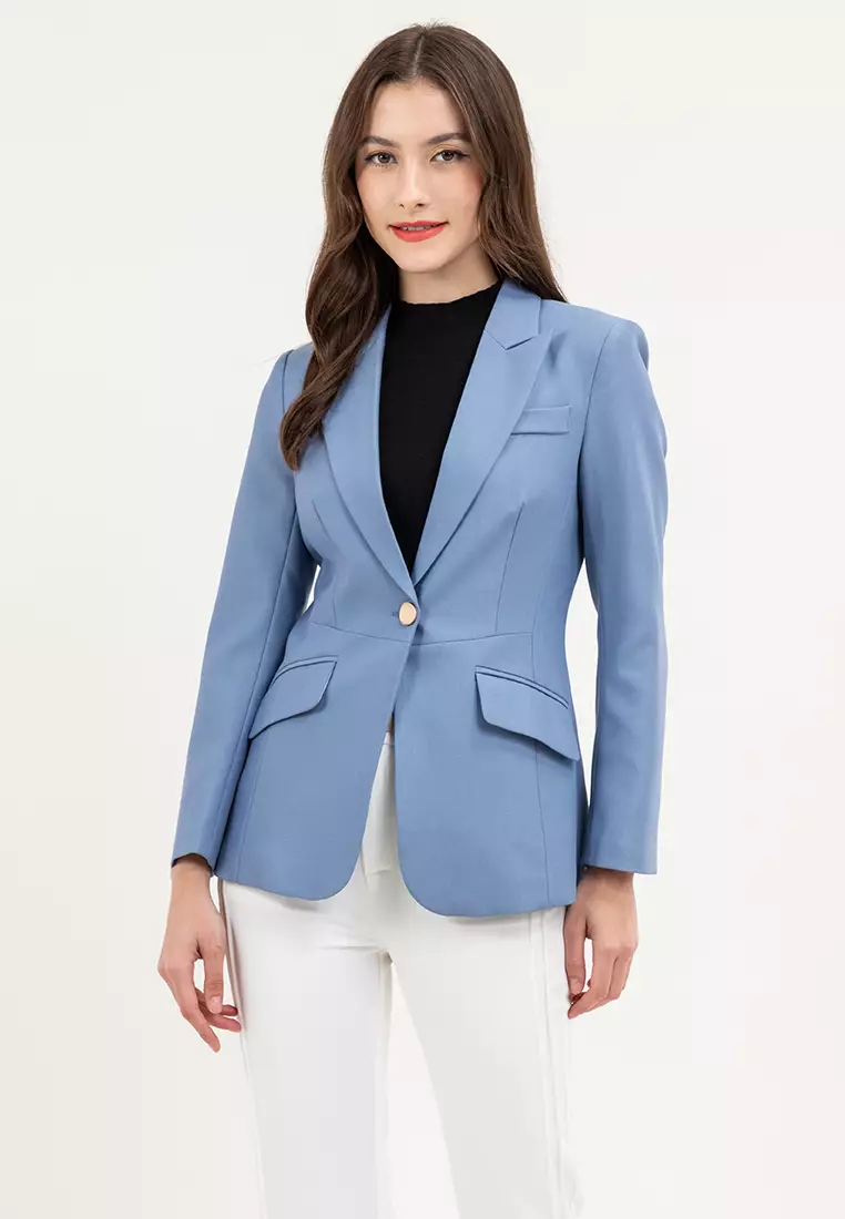 Buy Well Suited Soft Blue Slim Blazer 2025 Online ZALORA Philippines