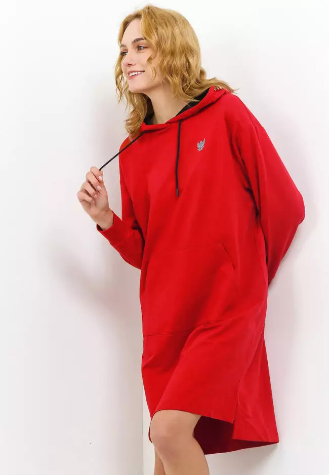 Jual Giordano Women's National Day Hoodie Dress Original 2024 ZALORA