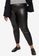 Violeta by MANGO black Plus Size Faux Leather Leggings BA20DAAD7B9C06GS_1