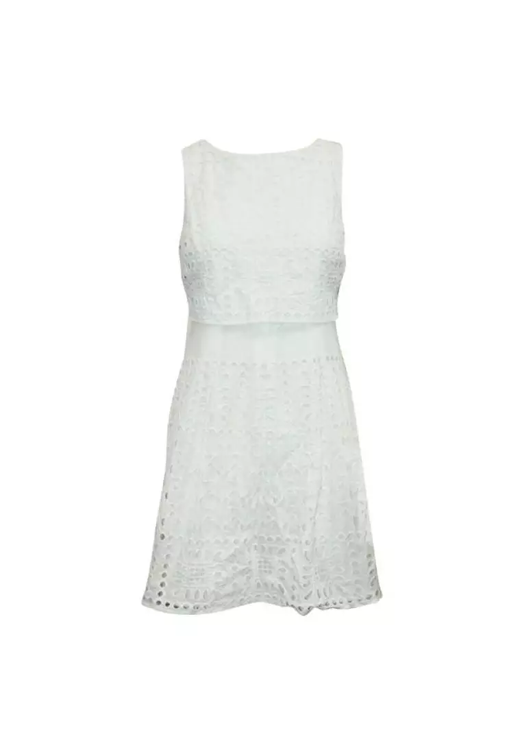 Topshop white outlet embroidered dress