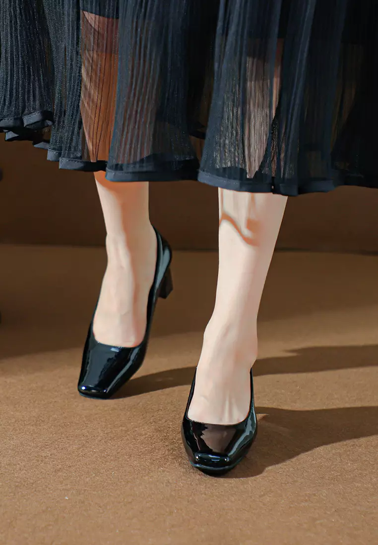 5CM Square Toe Patent Leather Pumps BY2355-3