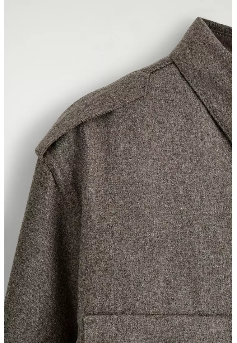 BUTTON-DOWN COLLAR WOOL SHIRT