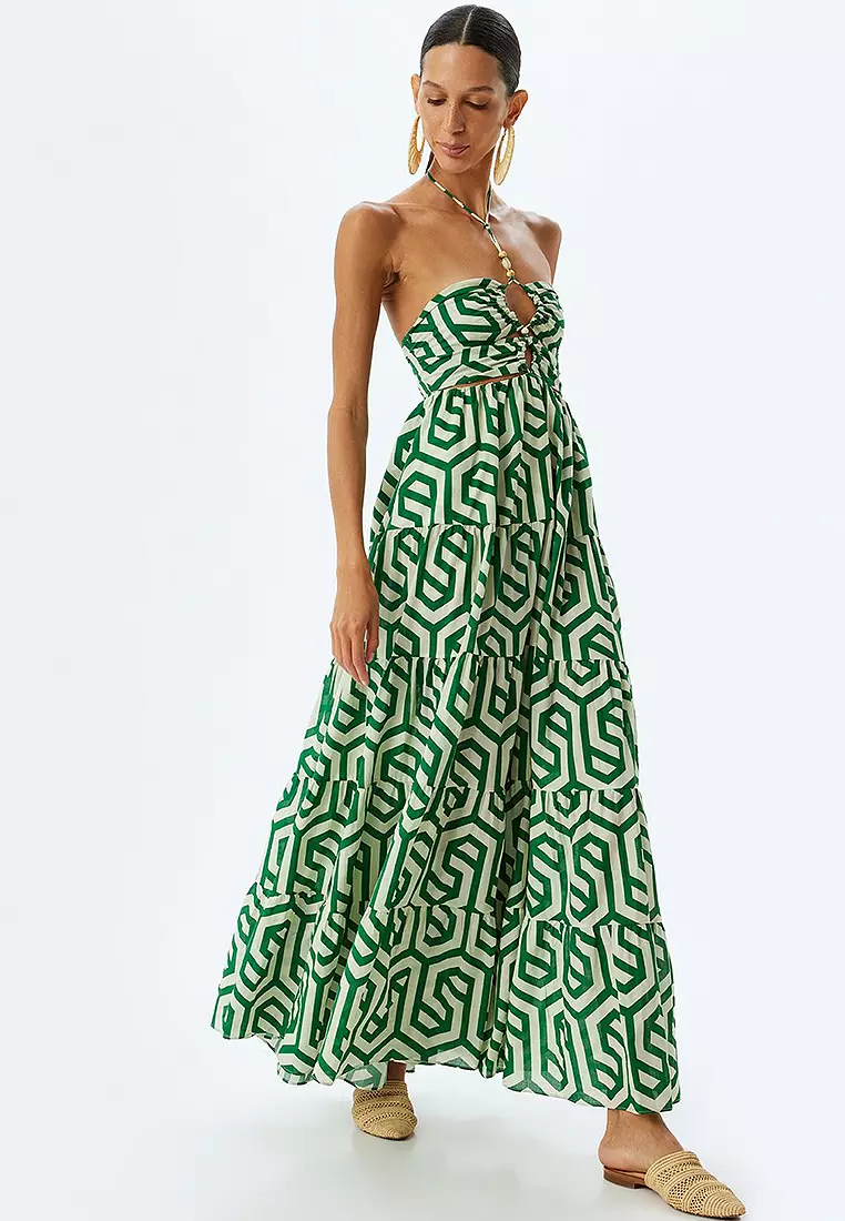 Long Halter Neck Summer Dress