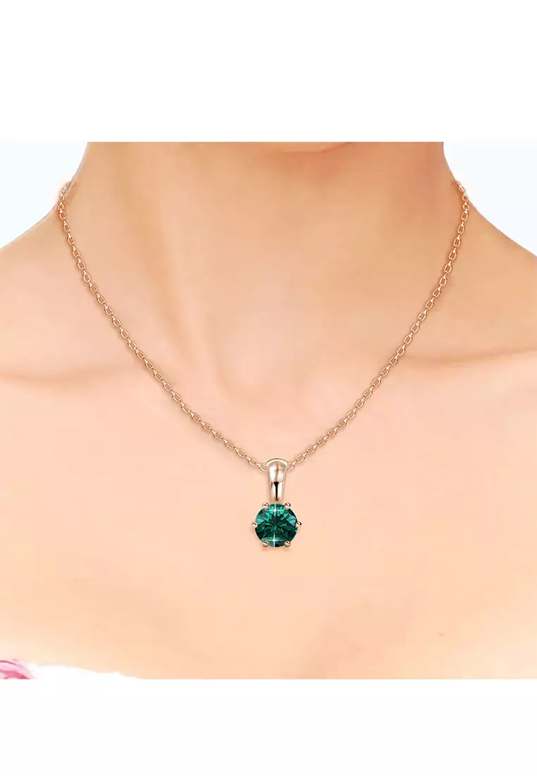 Birth Stone Pendant May Emerald RG - Kalung Crystal by Her Jewellery