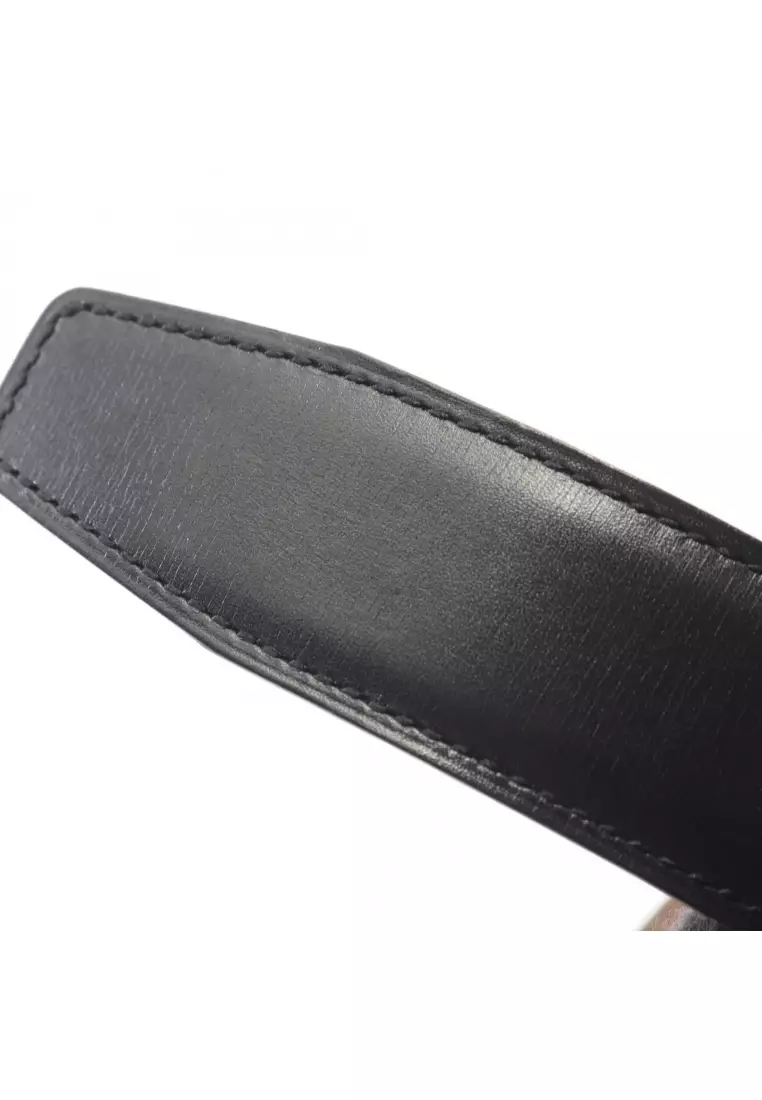 Pre-Loved Hermès Constance H-belt reversible belt Courchevel box calf black Brown silver hardware □ A stamp