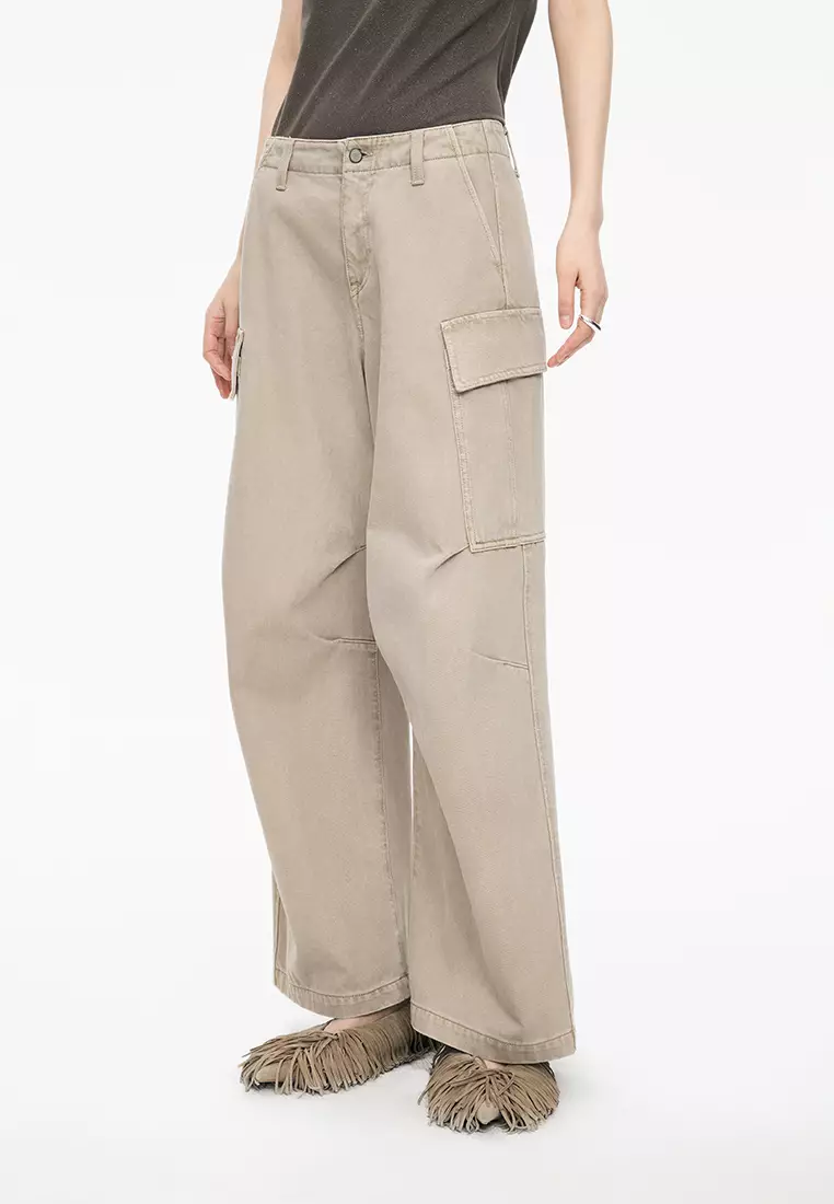 Workwear Rolled Hem Denim Extra Long Pants
