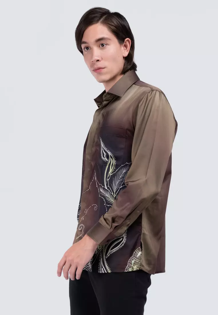 Emmer Zecna - Men’s Micro Fiber Batik Regular Fit Long Sleeve 8817N-2205