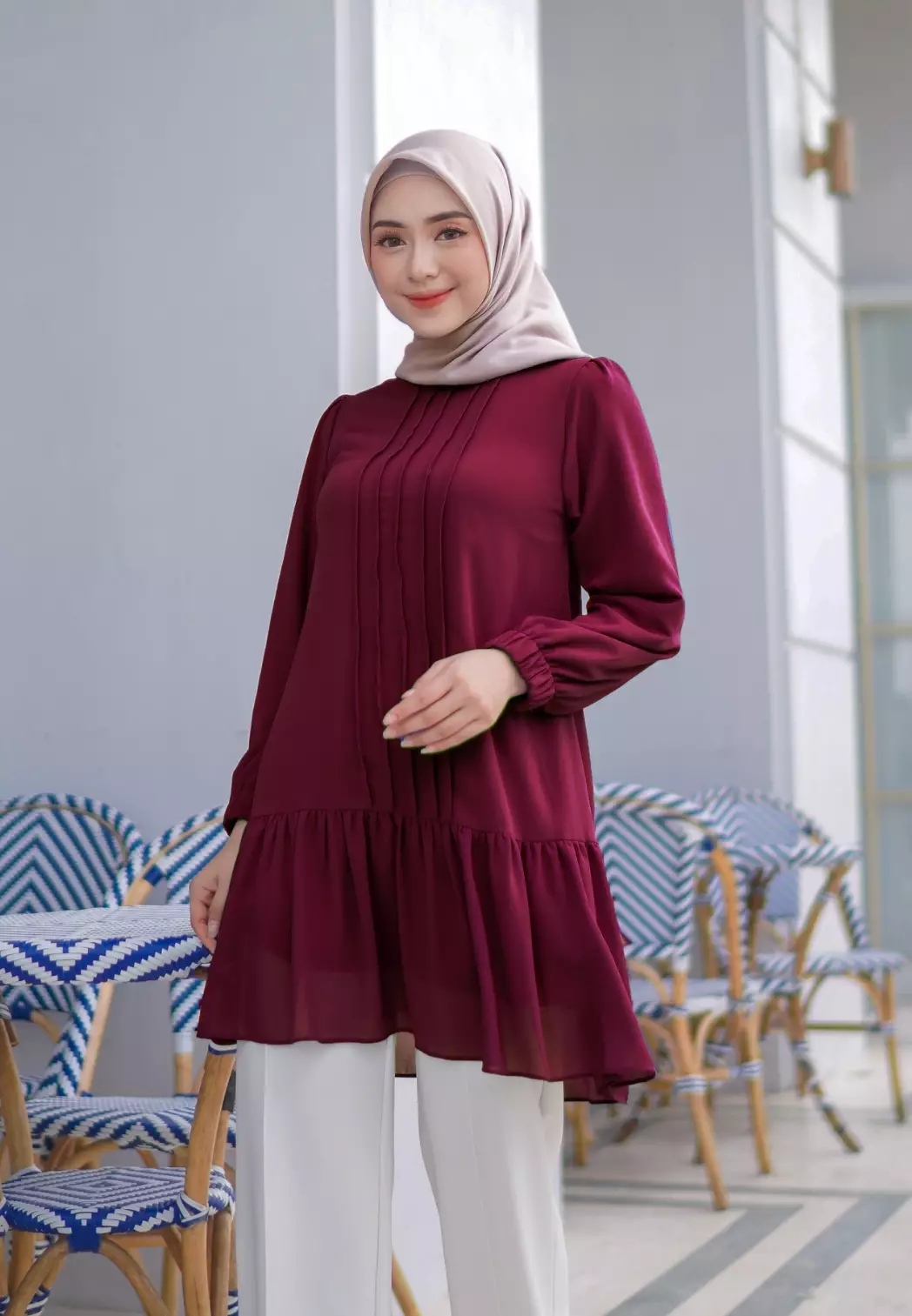Nicole Blouse - Maroon