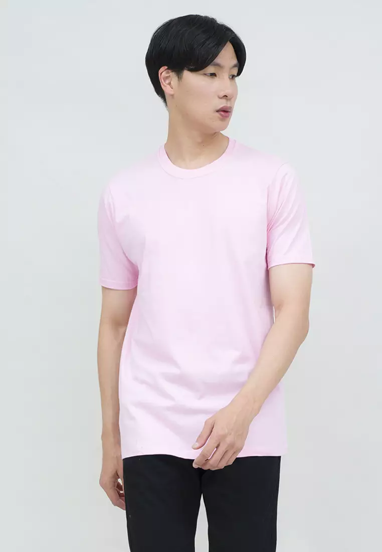 Kaos Polos Pria Premium Katun Combed Lengan Pendek Pink