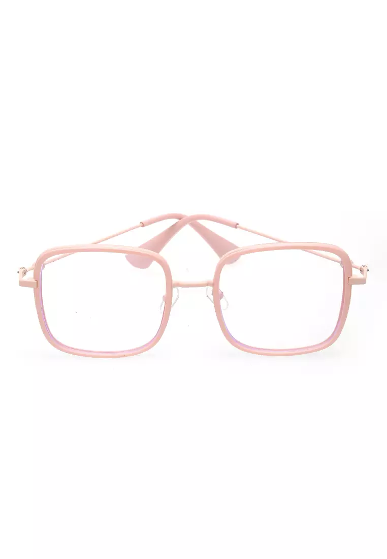 Kiano Oversize Frame Kacamata Anti Radiasi Wanita Desain Stylish Material Metal ORIGINAL - Pink