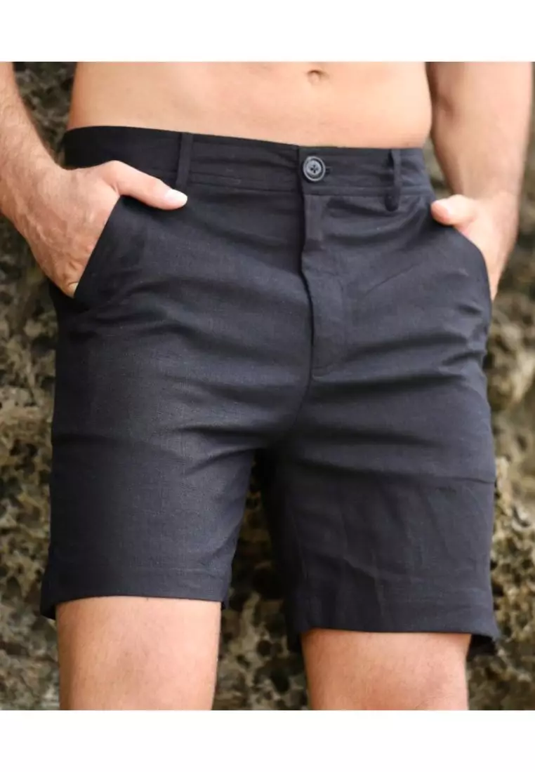 Midnight Setelan Kemeja Celana Linen Set Pria Hitam | Linen Set Men Black