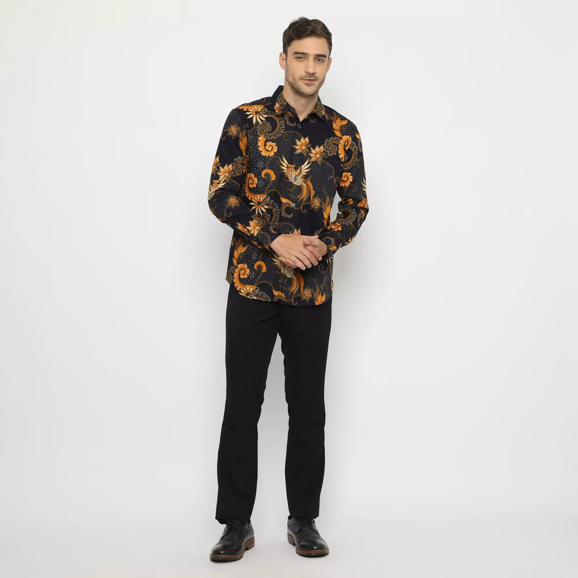 Platini Kemeja Batik Pria Lengan Panjang Navy 460562