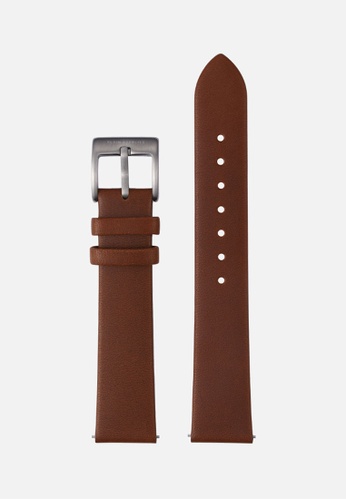 PLAIN SUPPLIES brown 16mm Non-Stitched Leather Strap - Brown (Gunmetal Buckle) A6518AC2E5004AGS_1