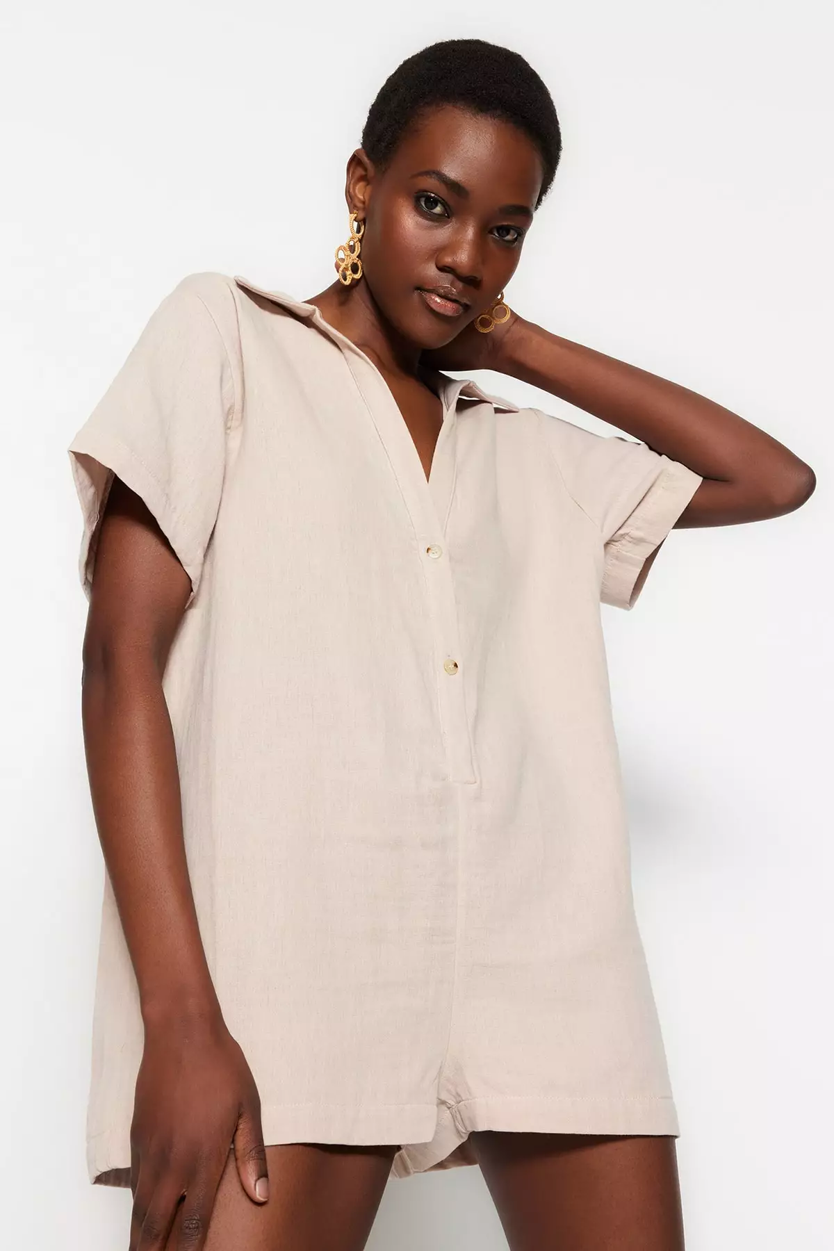 Plain Woven Playsuit